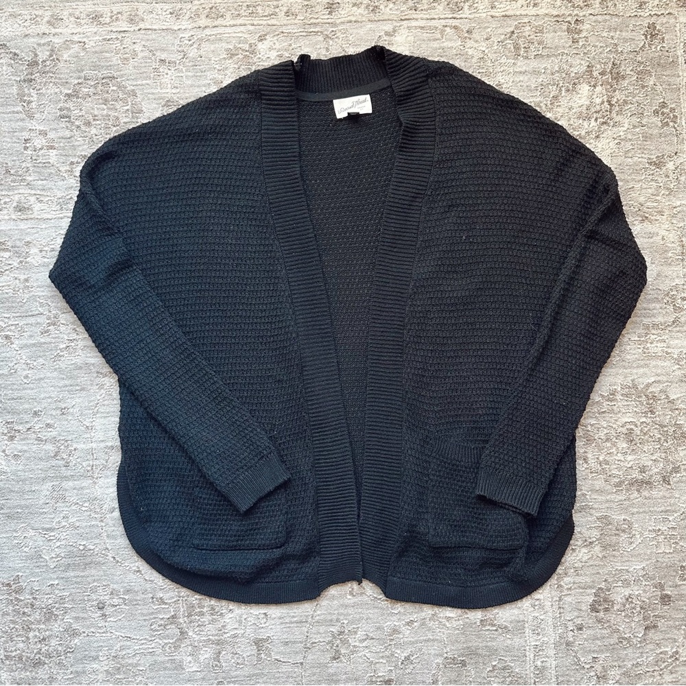 Universal Thread Waffle Women's Black Cardigan Casual Swester Long Sleeve Sz S